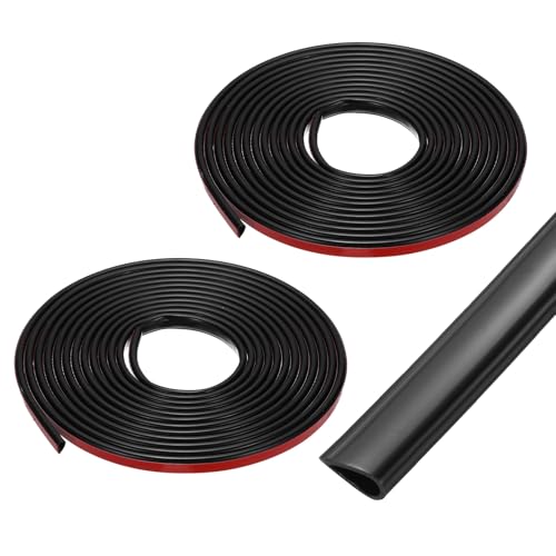 uxcell Weather Stripping Silicone Self-Adhesive Black 24.6 ft 2Pcs - color: Black, size: 24.6 ft