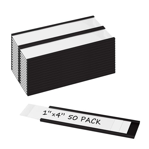Realth C Channel Magnetic Label Holders 50 Pack 1'' x 4'' for Metal Racks and Shelves - size: 1'' x 4'', style: 50 Pack