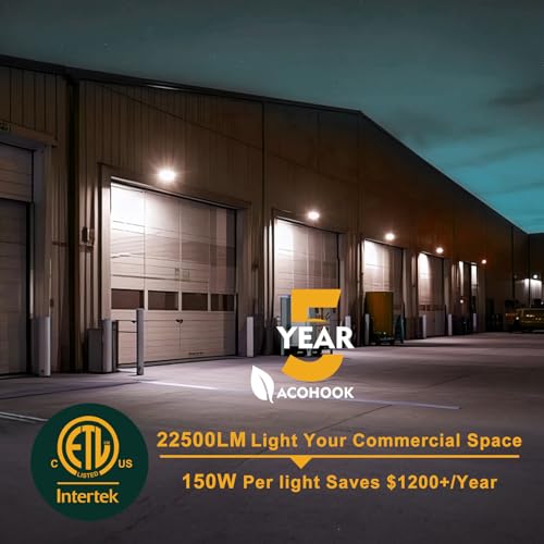 4Pack 150W LED Wall Pack Lights,100‑277V Dusk‑to‑Dawn Photocell, 22500Lm 5000K IP65,50ft Diameter Coverage Area, Commercial‑Grade Exterior Security Lighting,ETL White(Height:10‑20ft) - size: 150W || White