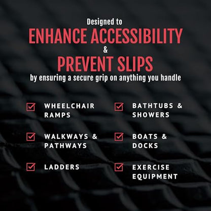 CATTONGUE GRIPS 2" x10' Grip Tape Roll, Non-Abrasive, Waterproof, Black - color: Black, size: 2" x 10'