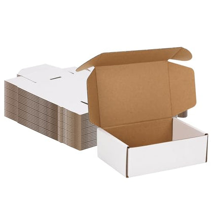 MEBRUDY 6x4x2 Inch Shipping Boxes Pack of 50 Small Cardboard Box Mailing - color: White, size: 6x4x2