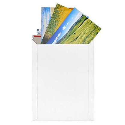 ValBox 9x11.5 Self Seal Photo Document Mailers 25 Pack Stay Flat White Cardboard Envelopes, 9.25 x 11.75 Inches - color: White
