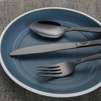 40-Piece Black Silverware Set for 8 - color: Black, size: 40-Piece