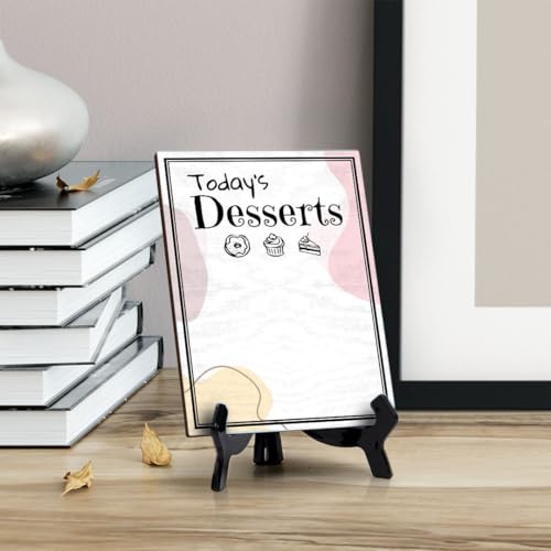 Today's Desserts 6x8 Dry Wipe Table Sign Easy Installation | Restaurant & Bar | Perfect To Clearly Direct Customers & Advertise Specials | No Pen Included - style: Today's Desserts