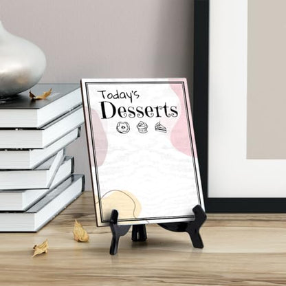Today's Desserts 6x8 Dry Wipe Table Sign Easy Installation | Restaurant & Bar | Perfect To Clearly Direct Customers & Advertise Specials | No Pen Included - style: Today's Desserts