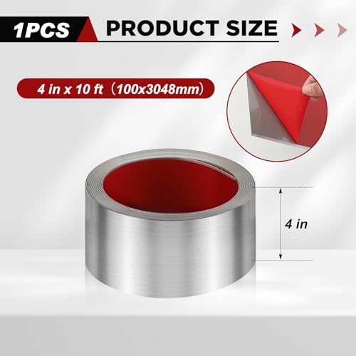 1 Pack 4 x 120 Inch Stainless Steel Kick Plate, Silver - color: Silver, size: 4 x 120 Inch