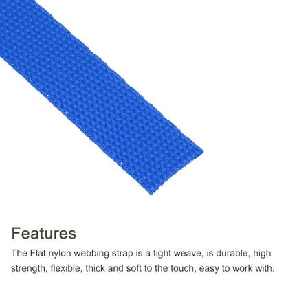 MECCANIXITY Flat Nylon Webbing Strap 3/8 Inch 10 Yards Blue - color: Blue, size: 3/8 Inch x 10 Yards