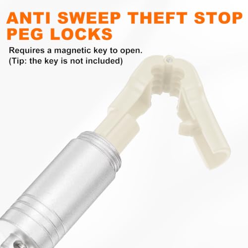 uxcell 25Pcs Peg Hook Locks, 7mm Anti Sweep Theft Stop Peg Locks, White - color: White, size: 7 mm