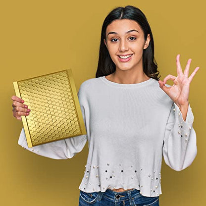 Fuxury Gold Bubble Mailers 6x10 "50 Pack Durable Metallic Bubble Envelopes - color: Gold, size: 6x10" 50PC