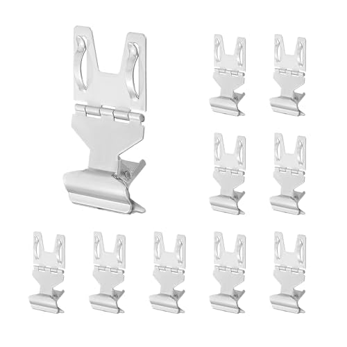 PATIKIL 10Pcs Metal Sign Clips, Rotatable Sign Holder Stand Clips Label Display Rack Merchandise Price Tag Clamps for Supermarket Retail Display, Silver Tone - color: Silver
