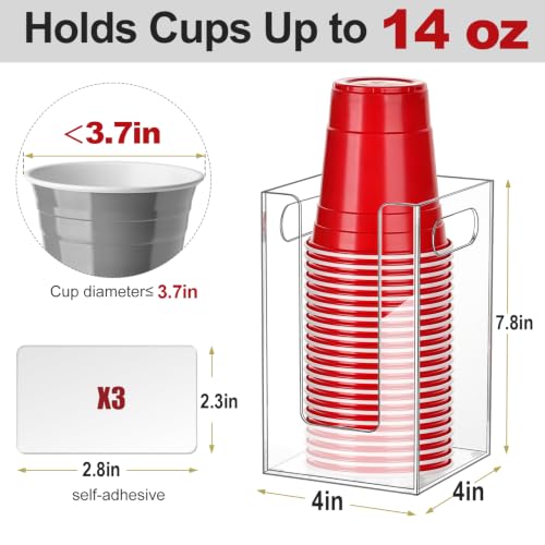 Cup Dispenser, Wall Mount Cup Holder Fits Cups Up to 14 oz - color: Medium