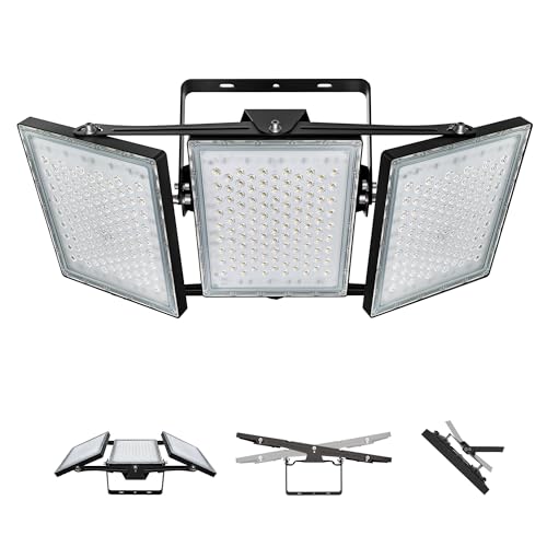 LED Flood Light Outdoor, STASUN 900W 90000lm 6000K Daylight White IP66 Waterproof, Commercial Parking Lot Light,3 Heads for Yard Street Stadium House Floodlight Bright Security Lights for Outdoor Area - color: 1 Pack, size: 900 Watt