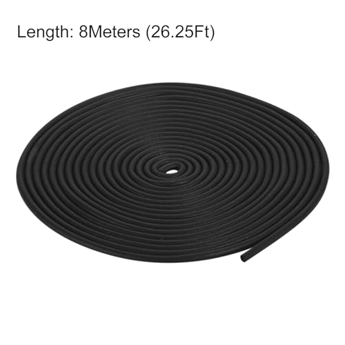 uxcell Foam Rubber Weather Seal Strip, 2.5mm(3/32") Diameter 8 Meters (26.25Ft) Long Round EPDM Rubber for DIY Gasket, Warehouse, Pads, Foam Tubing, Crafts - size: 2.5mmx8m