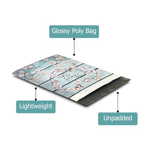 10x13 (100) Cotton Summer Designer Poly Mailers Waterproof Self Sealing Tear Resistant Polymailers Shipping Envelopes Premium Printed Bags For Small Businesses - color: Cotton, size: 10x13 inches