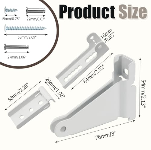 Biaungdo White Reinforced Storm Door Closer Bracket Kit