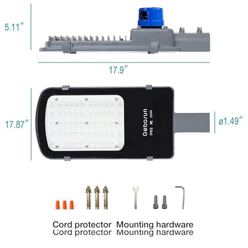 Gebosun 200W LED Street Light Outdoor, Dusk to Dawn with Photocell Sensor, 9600LM 6000K, IP65 Waterproof AC Powered Yard Light, Wall & Pole Mount Security Light for Garage Yard Warehouse
