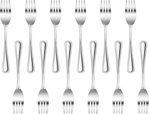 New Star Foodservice Bead Pattern 18/0 Stainless Steel Salad Fork, 6.6-Inch, Set of 12, Commercial Grade - size: Salad Fork (6.6-Inch)