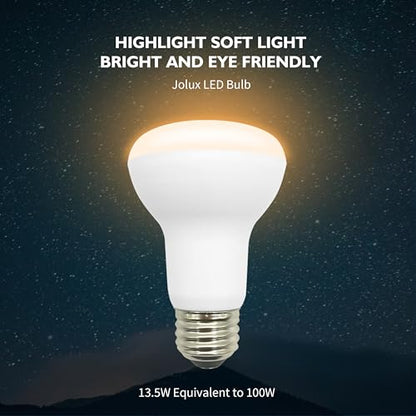Jolux 10 Pack BR20 LED Bulb, 2700K Dimmable,1470 Lumens, 13.5W=100W - color: Soft White (2700k)