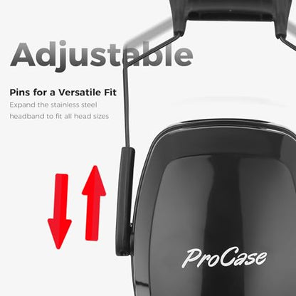 ProCase SNR33dB Noise Reduction Ear Muffs, Adult Hearing Protection - color: Blacka1