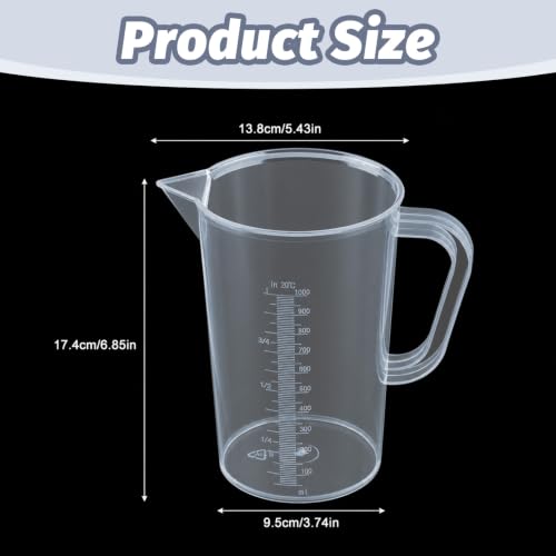 Plastic Measuring Cup with Handle, 1000ml Plastic Measuring Pitcher