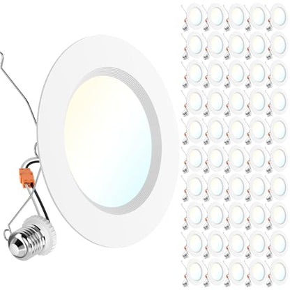 Sunco 50 Pack 6 Inch Retrofit LED Recessed Lights, 5CCT, 15W=120W Dimmable - size: 50 Pack