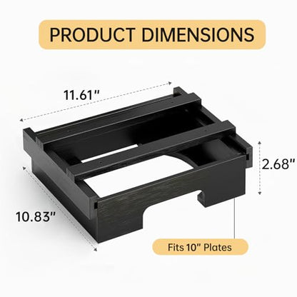 Paper Plate Dispenser,10-inch Paper Plate Dispenser Under Cabinet, Kitchen Counter Vertical Paper Plate Holder Organizer Countertop Caddy Black - color: Black, size: 10 Inch