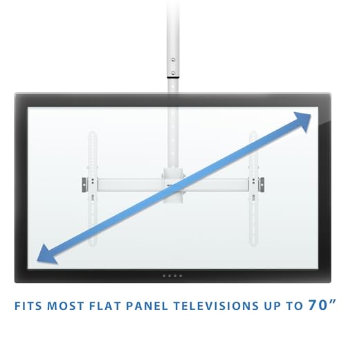 Mount-It! TV Ceiling Mount, 5-Ft Pole, 32-75", 110 lbs