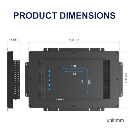 FHD Industrial Touch Monitor, 13.3 Inch Open Frame Touch Screen Display, 10-Point Capacitive Touch Monitor, VESA & Open-Frame Bracket Mounting for Kiosk and Mounting - size: 13.3