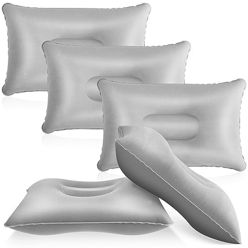 Maitys 5 Pcs Inflatable Camping Pillow,13.39 X 8.66 Inches,Gray - color: Gray, size: 13.39 x 8.66 Inches