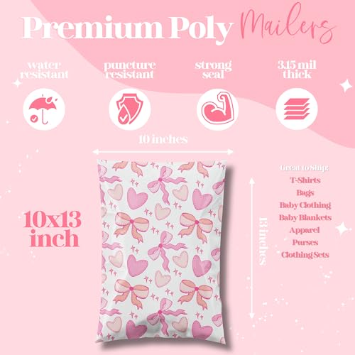 Pretty Package Store Poly Mailers 10x13, Coquette, 100 Pack - color: Coquette, size: 10x13