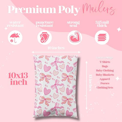 Pretty Package Store Poly Mailers 10x13, Coquette, 100 Pack - color: Coquette, size: 10x13