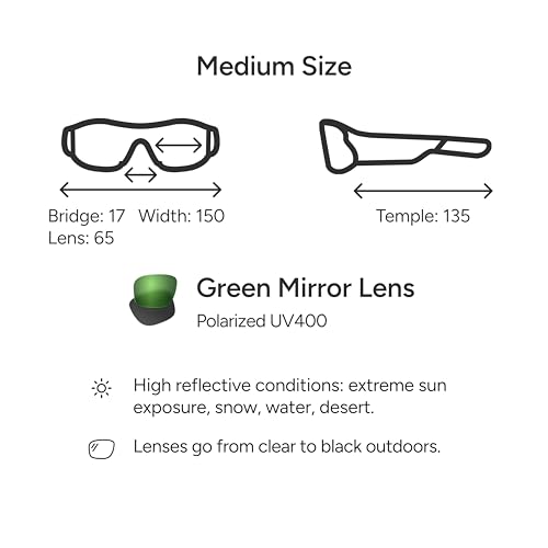 Lucyd Armor Smart Safety Glasses, TR90 Frame, Light Adaptive Lenses, Open Ear Speakers & Microphone - ANSI Z87.1 - style: Green Mirror