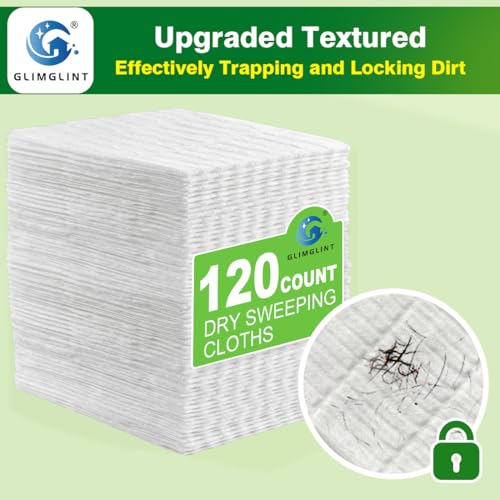 GLIMGLINT Dry Sweeping Cloths Pads Compatible with Swiffer Sweeper - size: 120 Pack
