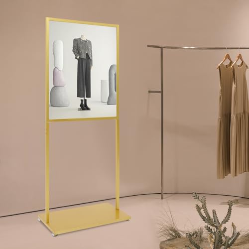 Poster Holder 22'' x 28'', Floor Standing Sign Holder, Heavy Duty Pedestal Poster Stand for Display, Double Sided Banner Stand for Outdoor Indoor Store Business Advertising Display - Gold - color: Gold