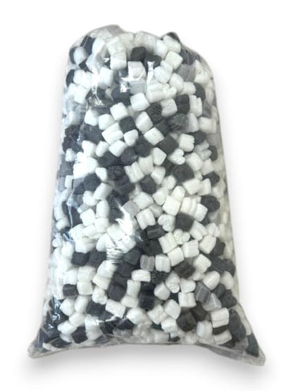 FunPak Plant Based Biodegradable Packing Peanuts 1.5 cu ft Bag Compostable (Black and White Hearts) - color: Black and White Hearts