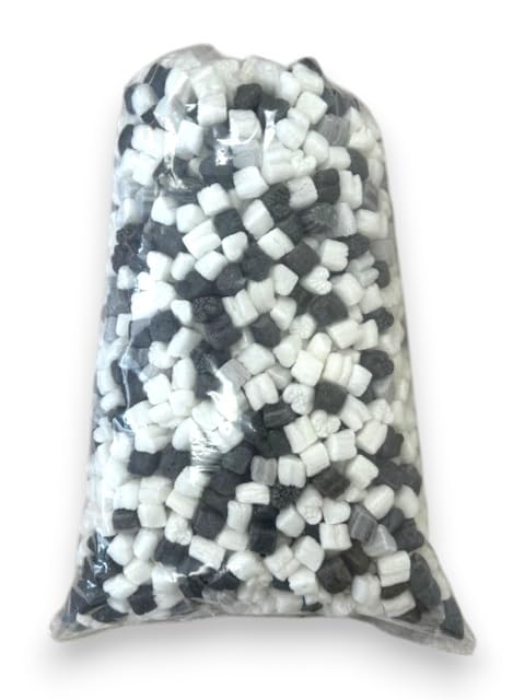 FunPak Plant Based Biodegradable Packing Peanuts 1.5 cu ft Bag Compostable (Black and White Hearts) - color: Black and White Hearts