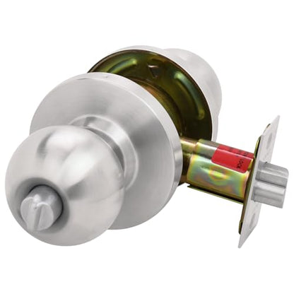 Nuk3y Bella Grade 2 Commercial Duty Cylindrical Knob Lockset UL Rated (Satin Stainless Steel, Entry) - size: Entry