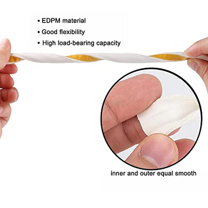 Weather Stripping Door Seal Strip, 65.6Ft Windows Insulation Tape, White - color: White, size: 65.6Ft