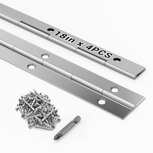 4 pcs Continuous Piano Hinges,18"x1.2",0.047 inch Leaf Thickness - size: 18 Inch