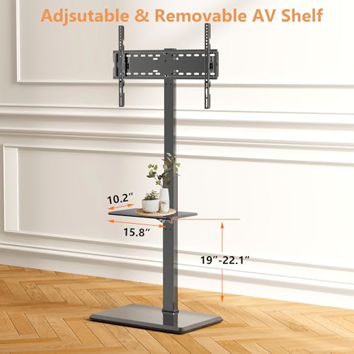 Floor TV Stand with Removable Media Shelf for 32-75 Inch TVs up to 110 lbs - style: TCP01-2-M-A02