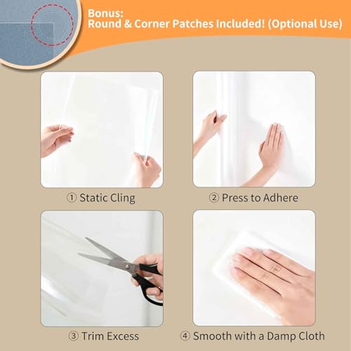 Clear Electrostatic Wall Protector, Static Protective Film, Adhesive-Free, No Residue Protection for Behind Trash Cans, Against Dog Scratches, Furniture, Doors, Splashes and Stains (15.78in*32.8ft) - size: 15.78in*32.8ft