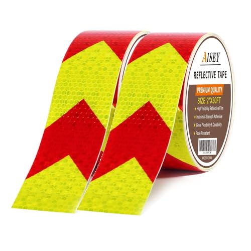AISEY Reflective Tape White Outdoor High Vis Conspicuity Safety Tape, Reflector Tape Trailer Waterproof - 2“x 30ft/Roll, 2 Rolls - size: 2"x30FT - 2 PACK
