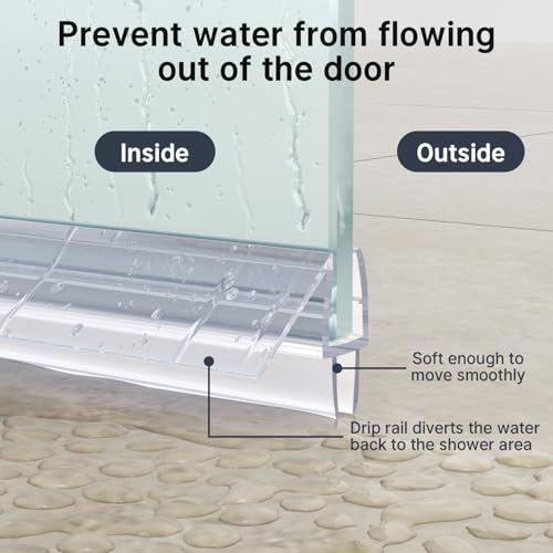 AmazerBath 3-Pack 15.75" Shower Door Bottom Seal Strip for 1/4"(6mm) Glass - style: Bottom Seal 1/4