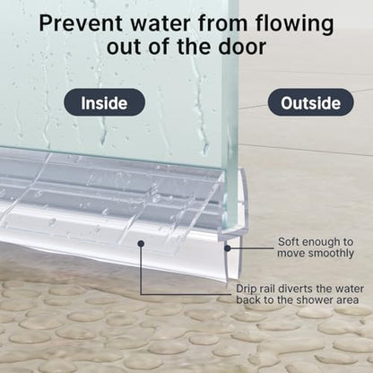 AmazerBath 3-Pack 15.75" Shower Door Bottom Seal Strip for 1/4"(6mm) Glass - style: Bottom Seal 1/4