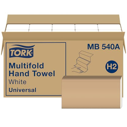 Tork Multifold Hand Towel White H2, 16 x 250 Towels, MB540A