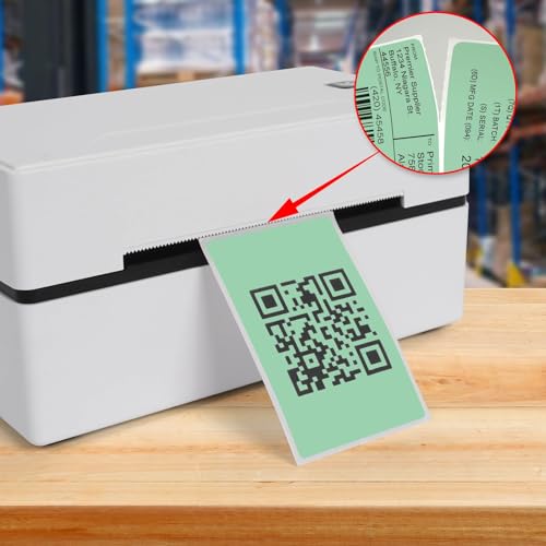 Green Thermal Labels 3 ×5 Inch Waterproof Vinyl Stickers 300 PCS - color: Green