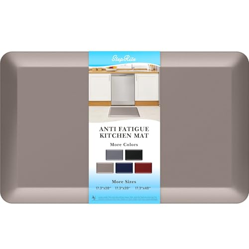 4/5 Inch Thick Kitchen Mats for Floor, StepRite Kitchen Rug for Standing - color: Khaki, size: 28"L x 17"W x 0.8"Th