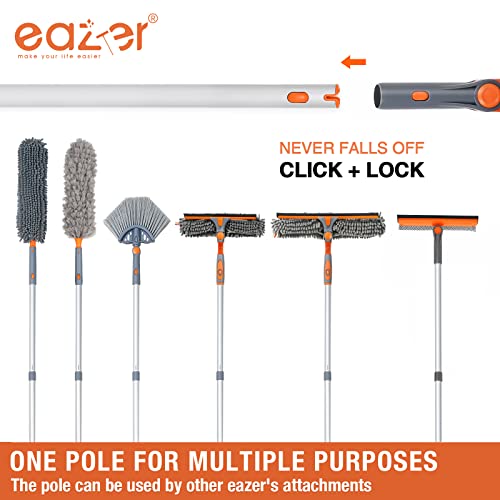 Eazer 46'' Professional Window Cleaner Tool, 2-in-1 Rotatable Squeegee for Window Cleaning Kit, Window Washing Equipment Kit with Threaded Extension Pole(20''-46'') for Shower/Windshield.
