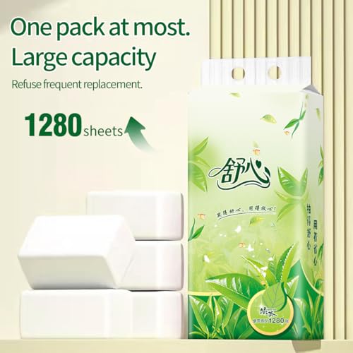 4-Ply Hanging Facial Tissues, 6 Pack (7,680 Sheets Total) - Ultra Soft, High-Capacity Soft Pack Tissues for Bathroom, Kitchen, and Car - Space-Saving Wall Mount Design - size: 1280 Count (Pack of 6)
