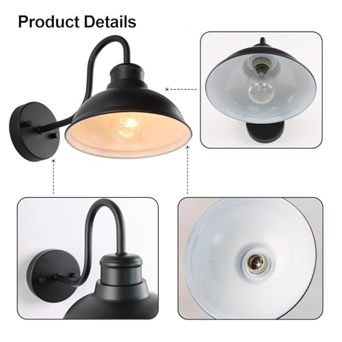 Gooseneck Barn Light Outdoor Wall Lights 8" Exterior Lighting Fixtures - size: 8*7.75*12.75 inches